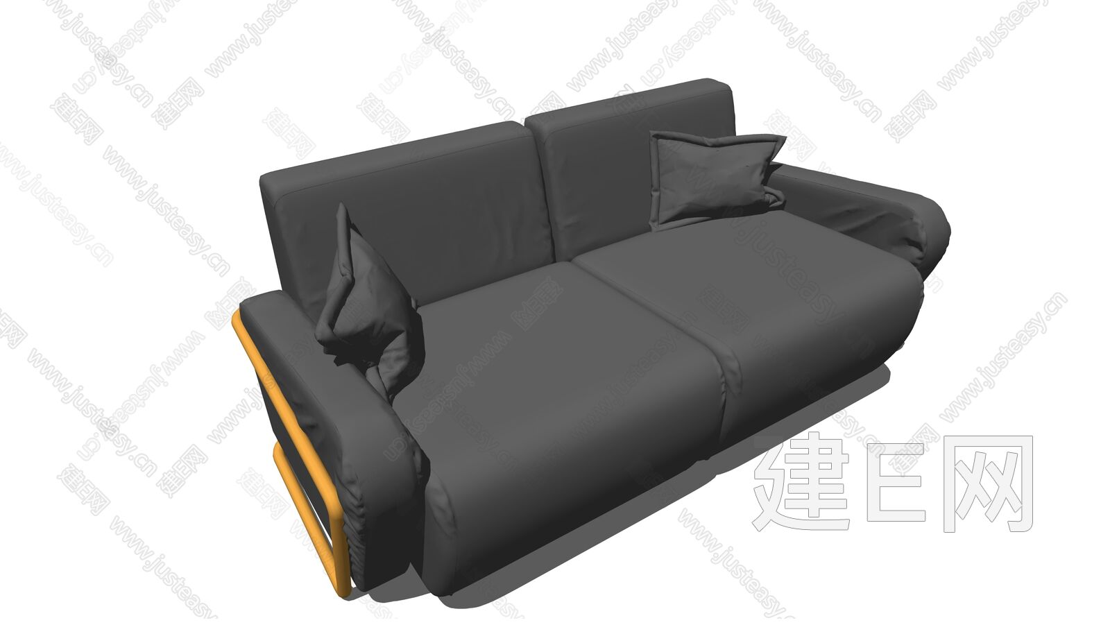 现代双人沙发模型SU模型下载[ID:108479222]_建E室内设计网