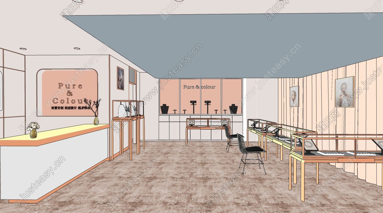 现代珠宝首饰店 模型SU模型下载[ID:101008831]_建e网su模型