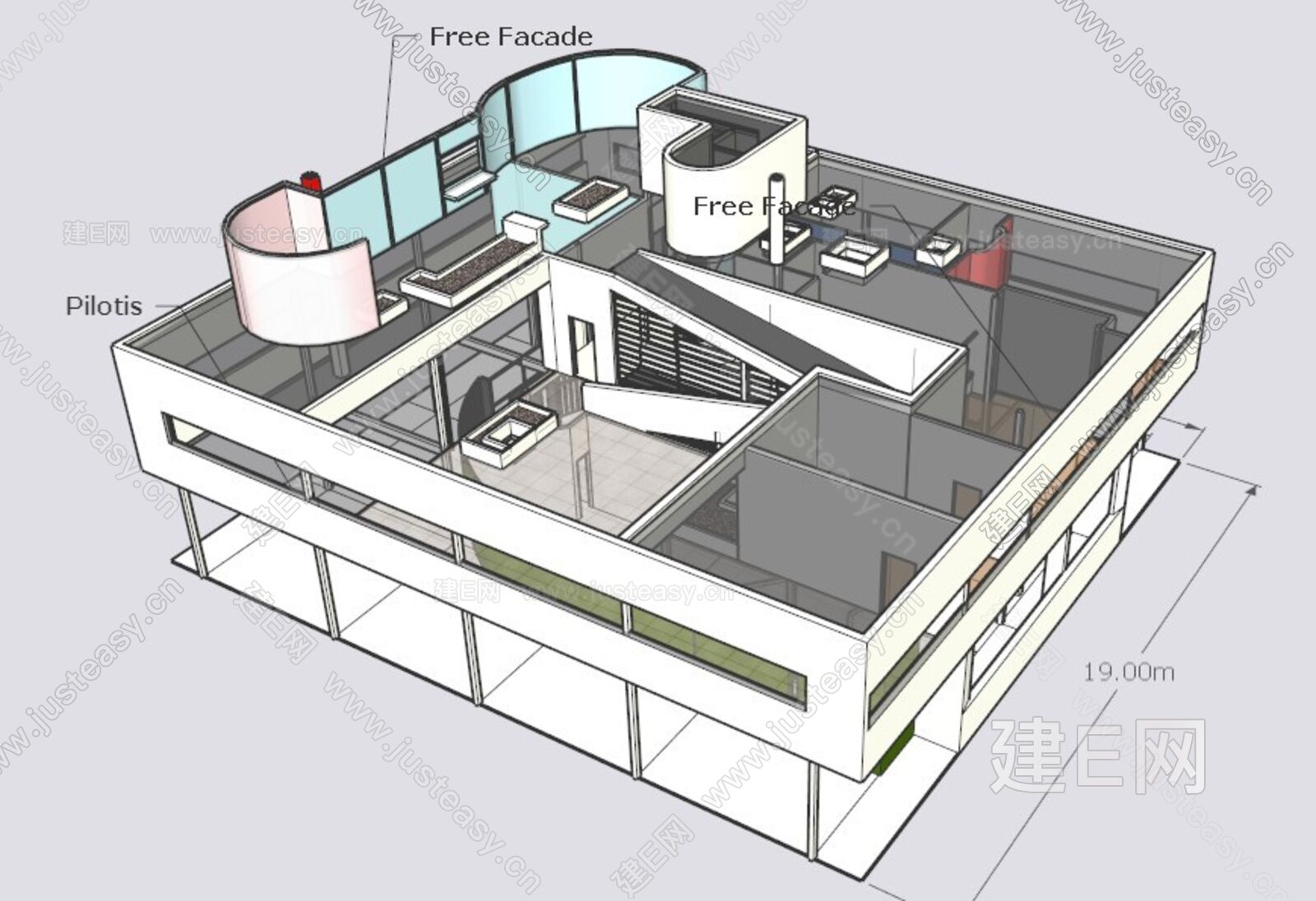 萨伏伊别墅-sketchup模型_sketchup模型库_建E室内设计网!