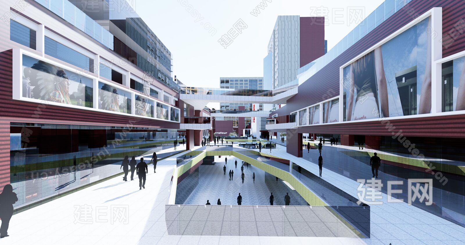 现代商业街模型SU模型下载[ID:101598483]_建e网su模型