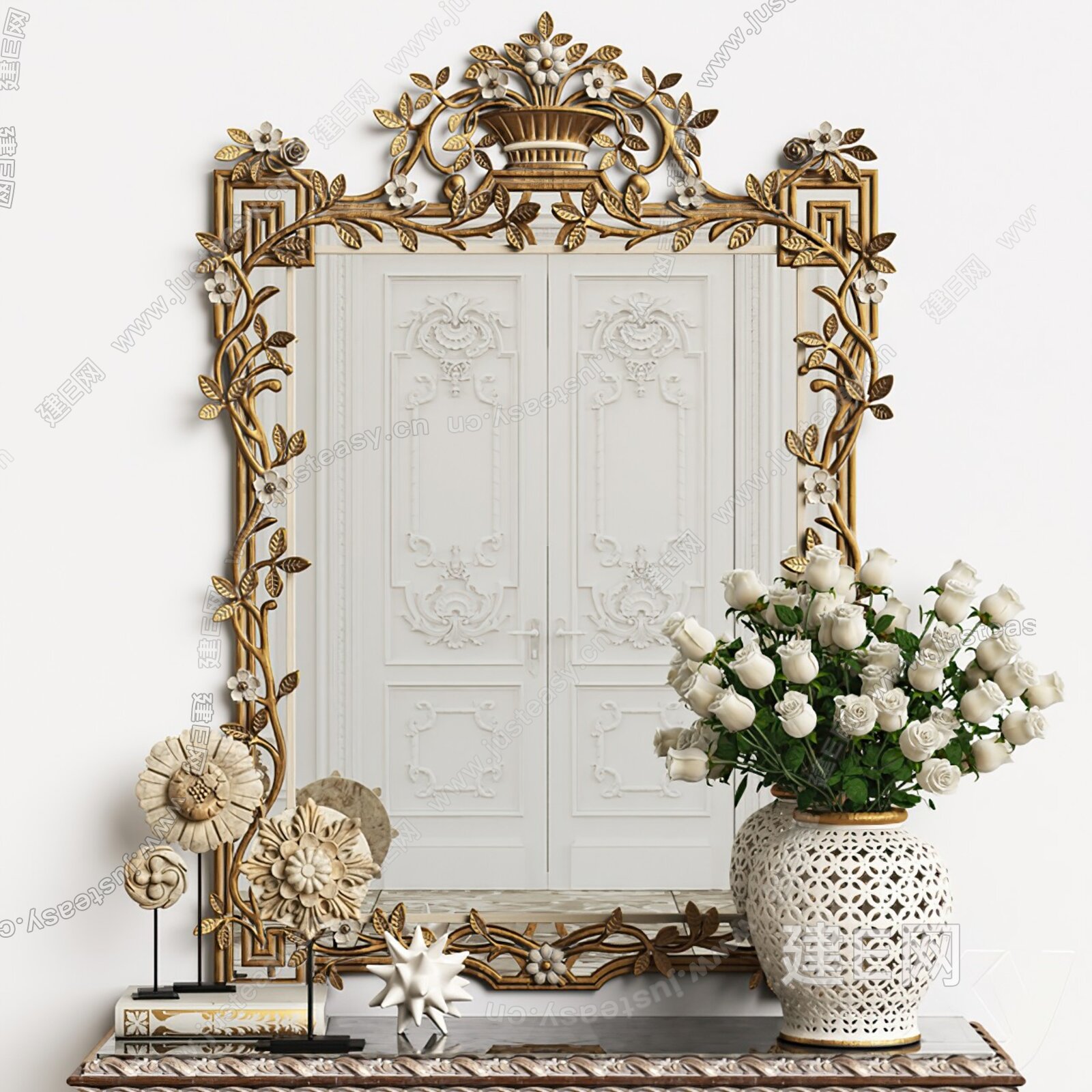 现代时尚客厅镜子墙面装饰室内装修效果图图片素材-编号29209377-图行天下