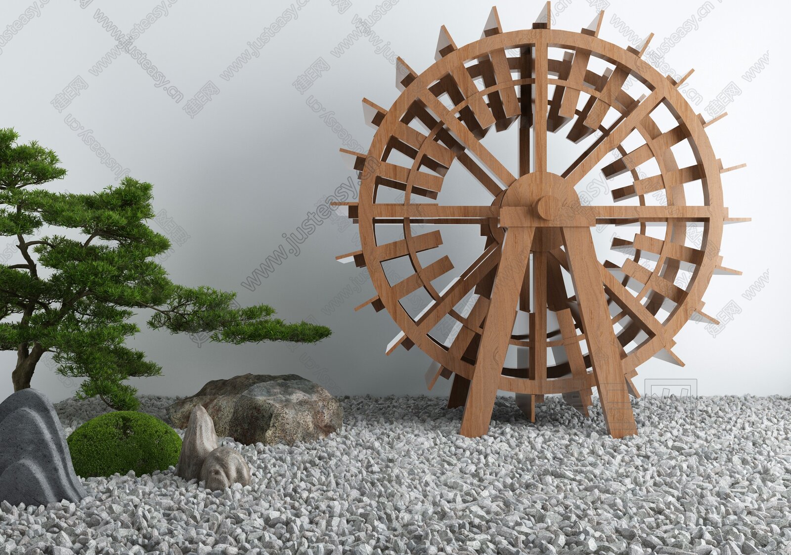 新中式园林景观小品3d模型