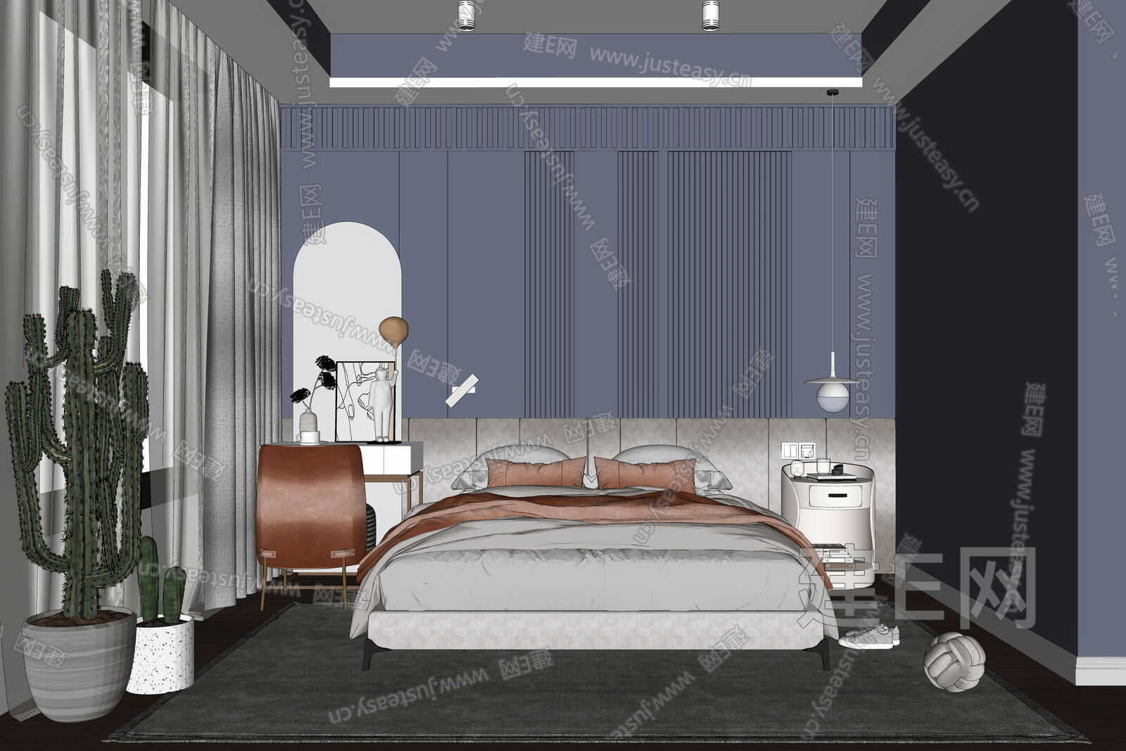 现代卧室sketchup模型
