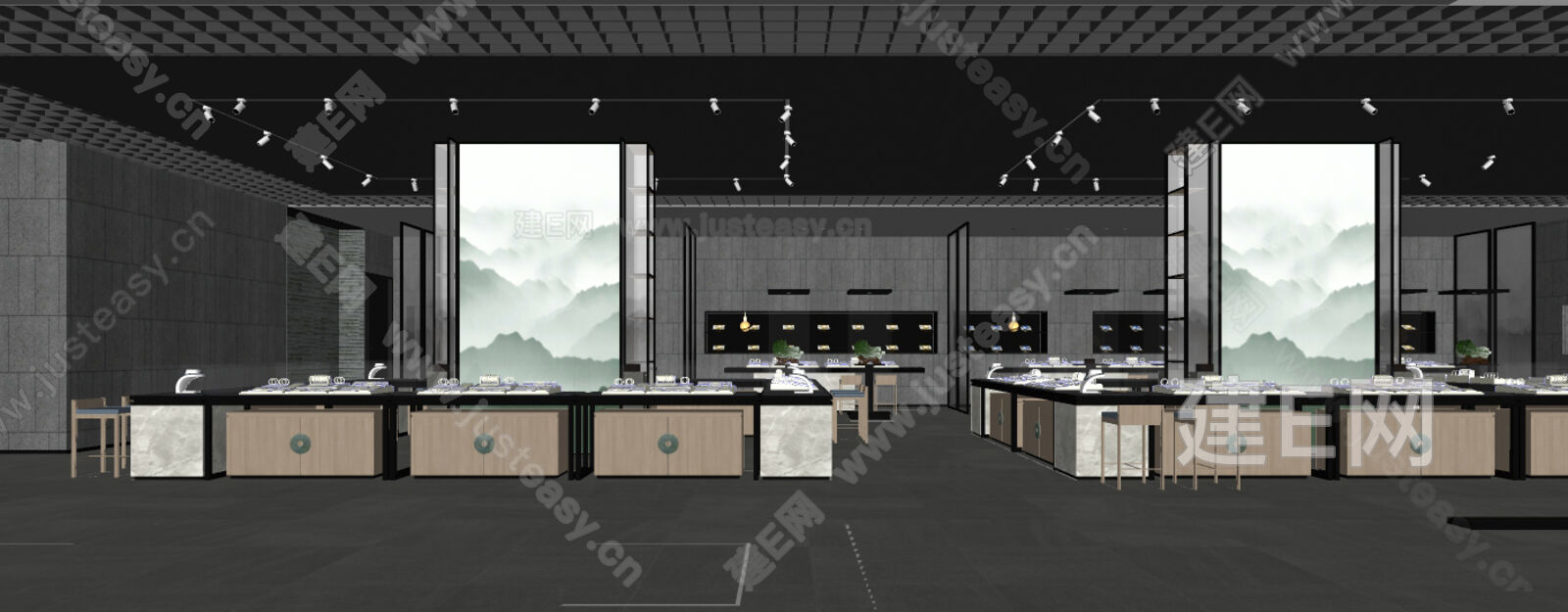 现代珠宝店 模型SU模型下载[ID:103105852]_建e网su模型