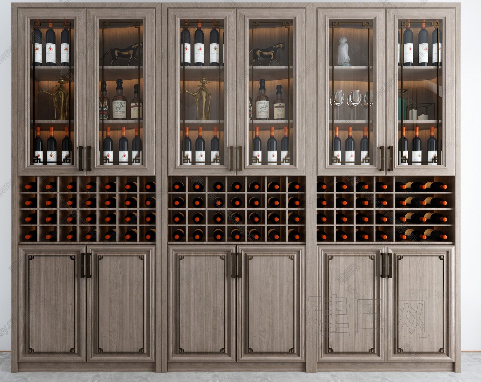 不锈钢现代酒柜设计效果图-不锈钢酒柜定制定做-比士亞