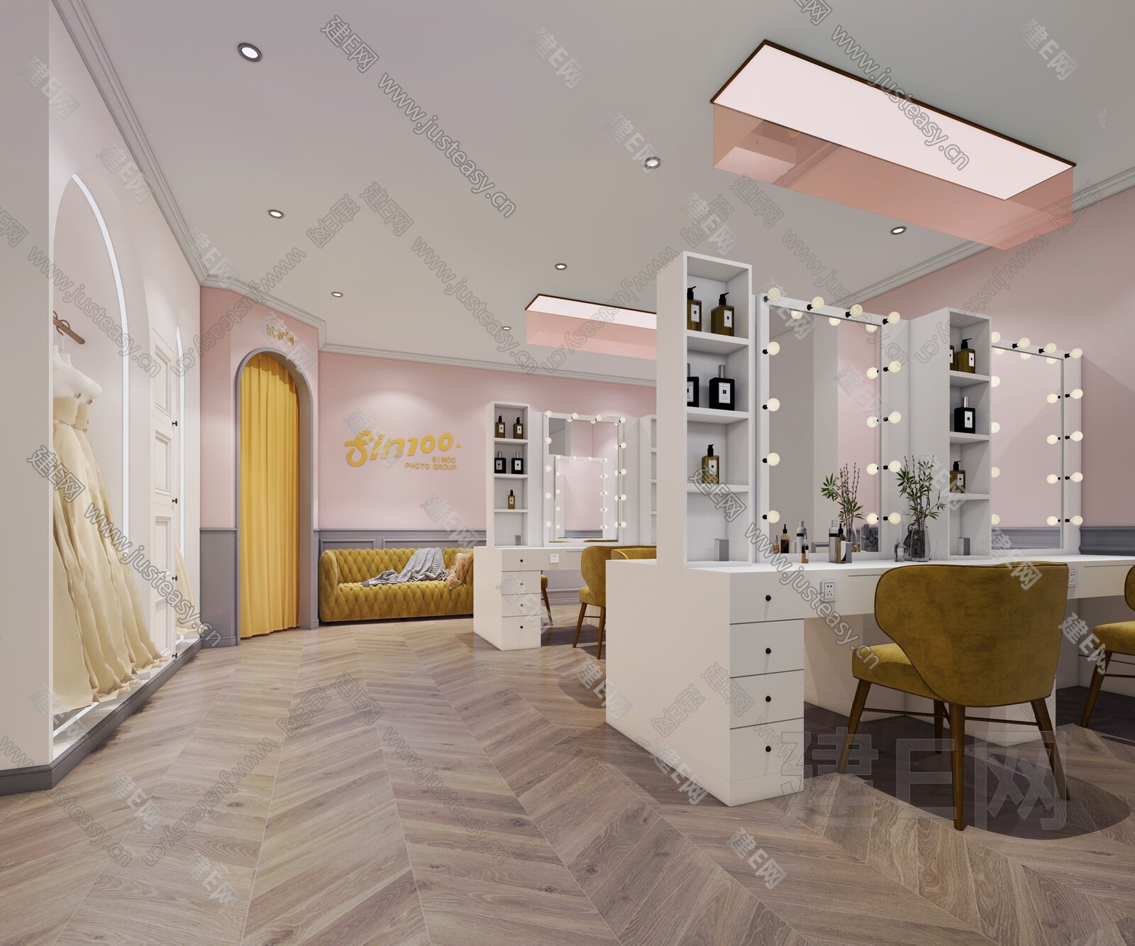某化妆品公司办公室+展示区|空间|家装设计|LJC1113 - 原创作品 - 站酷 (ZCOOL)