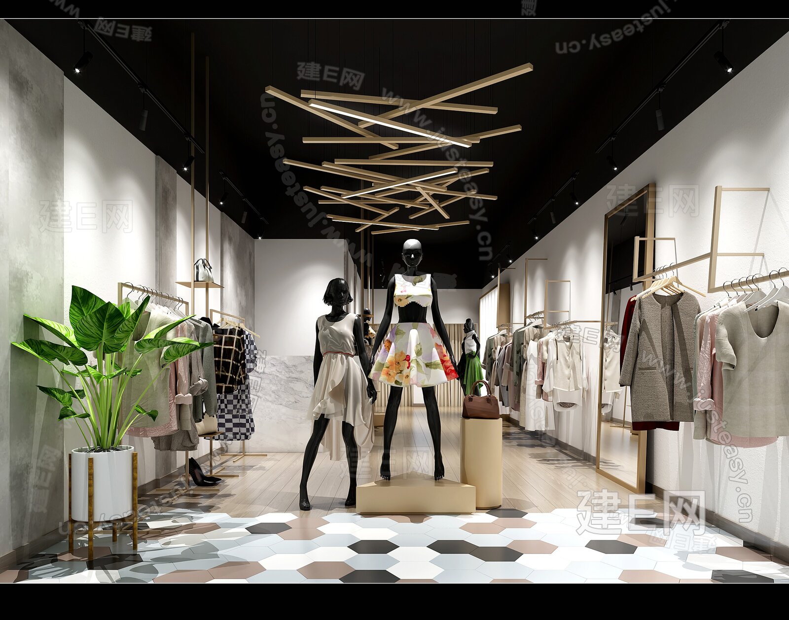 现代服装店3d模型下载113921001_3d现代服装店模型下载_3d现代服装店max模型免费下载_建E室内设计网