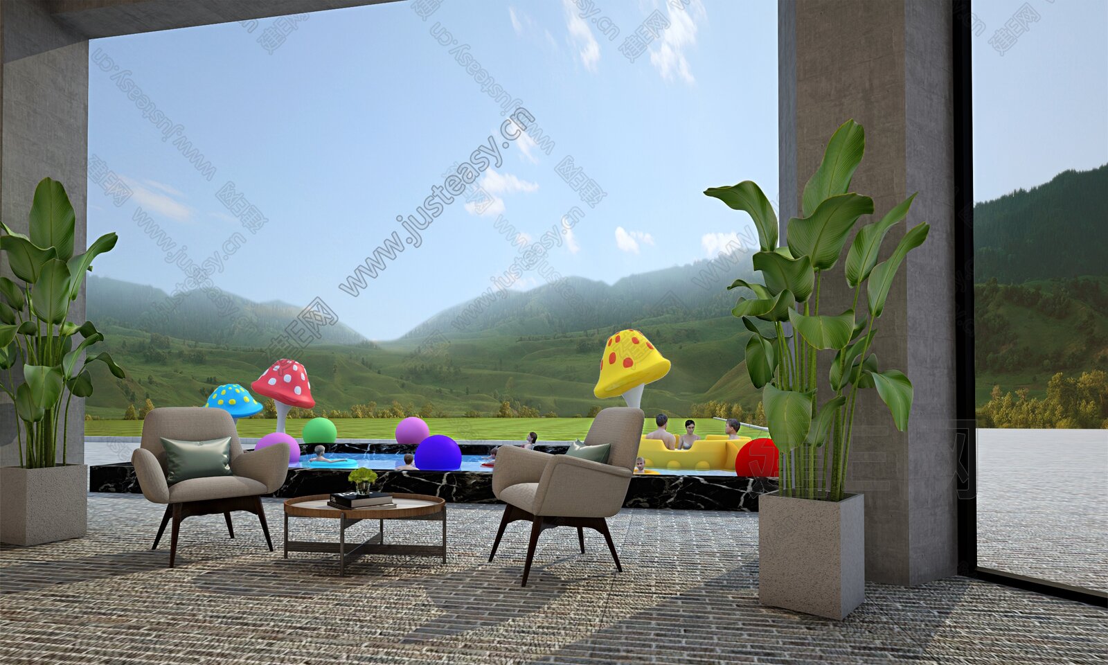 现代休闲区3d模型下载_3d现代休闲区模型下载_3d现代休闲区max模型免费下载_建E室内设计网