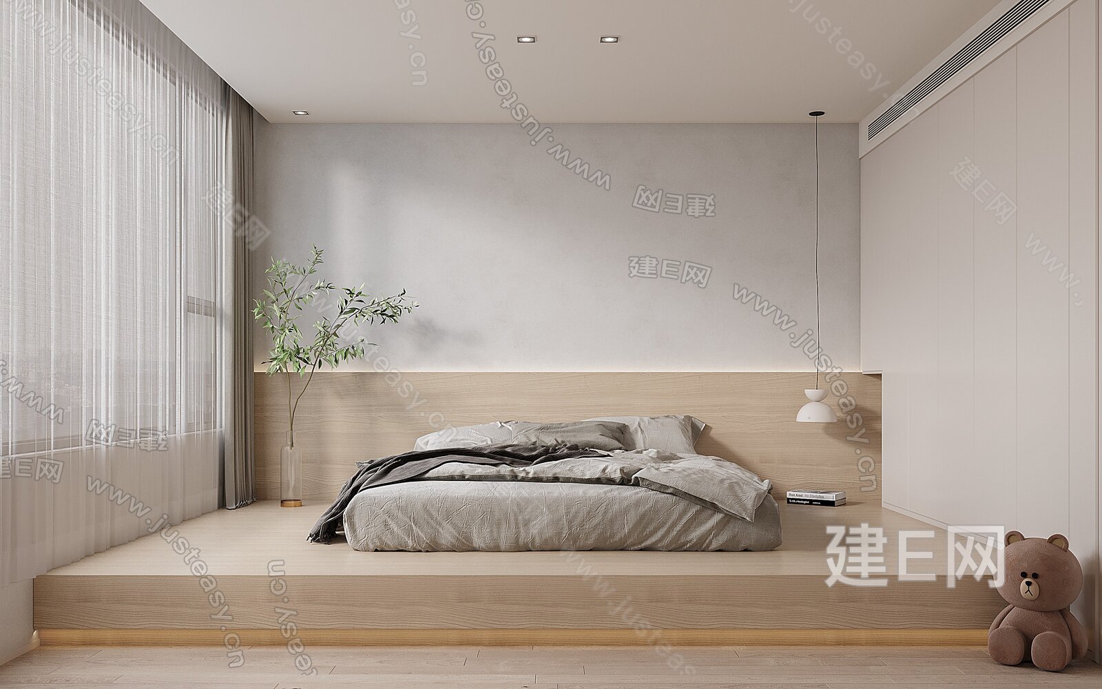 日式简约卧室3d模型