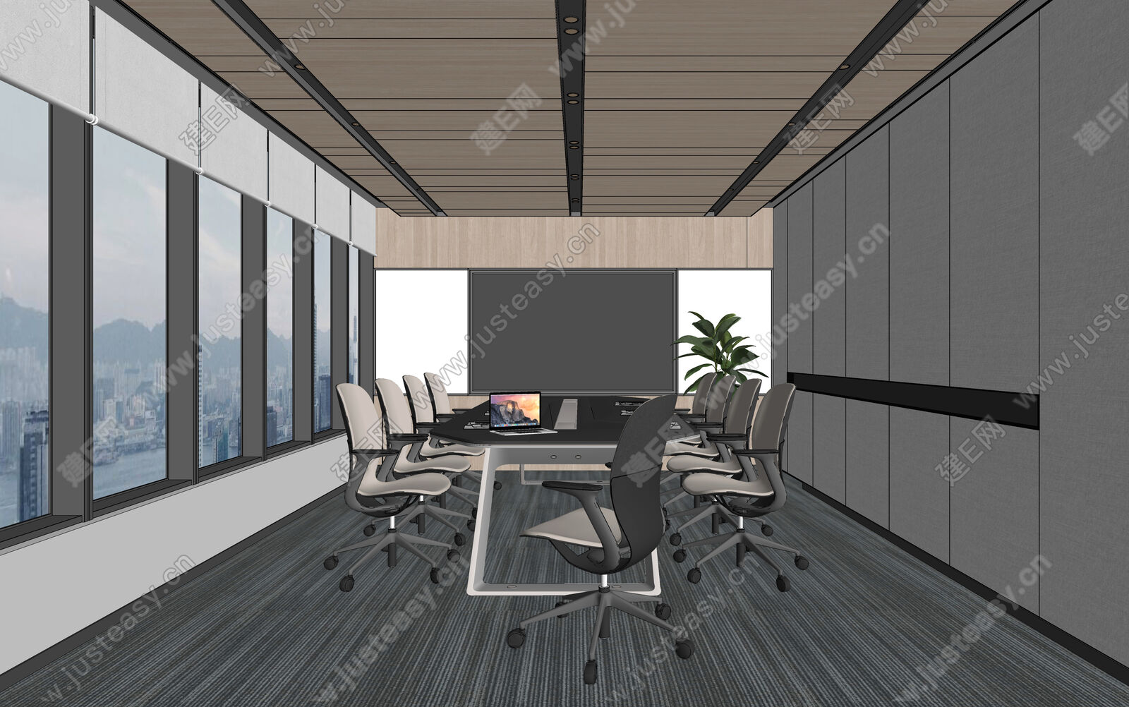 现代会议室 模型SU模型下载[ID:113788358]_建e网su模型