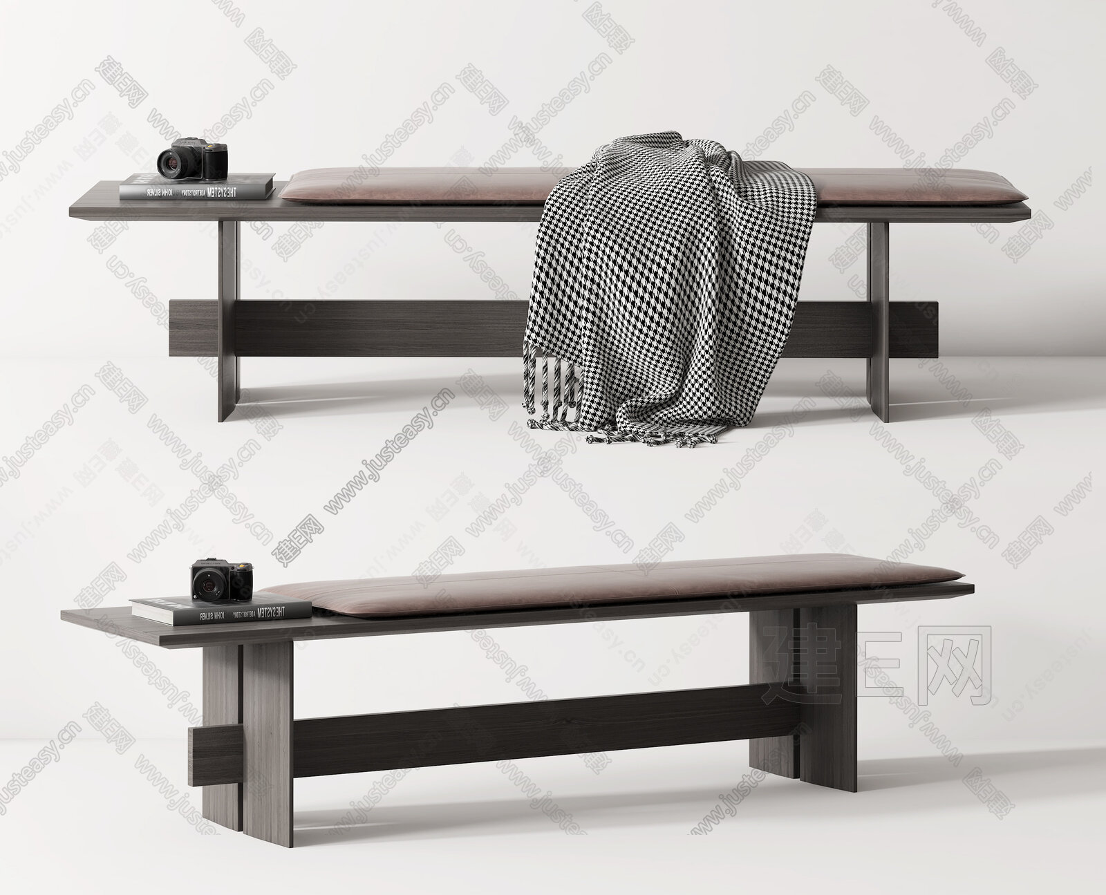 新中式沙发凳3d模型