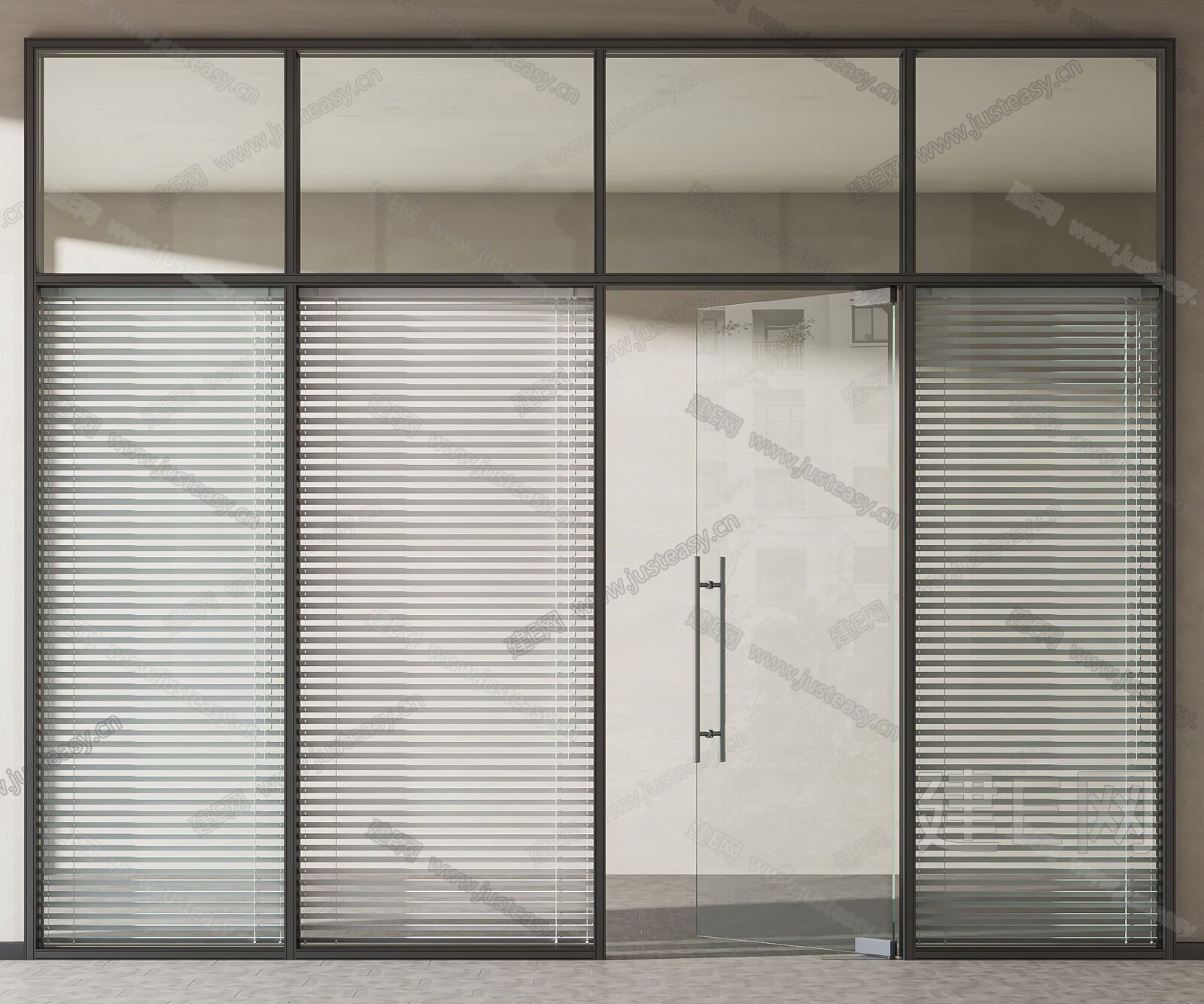现代别墅设计客厅玻璃门装修效果图 – 设计本装修效果图