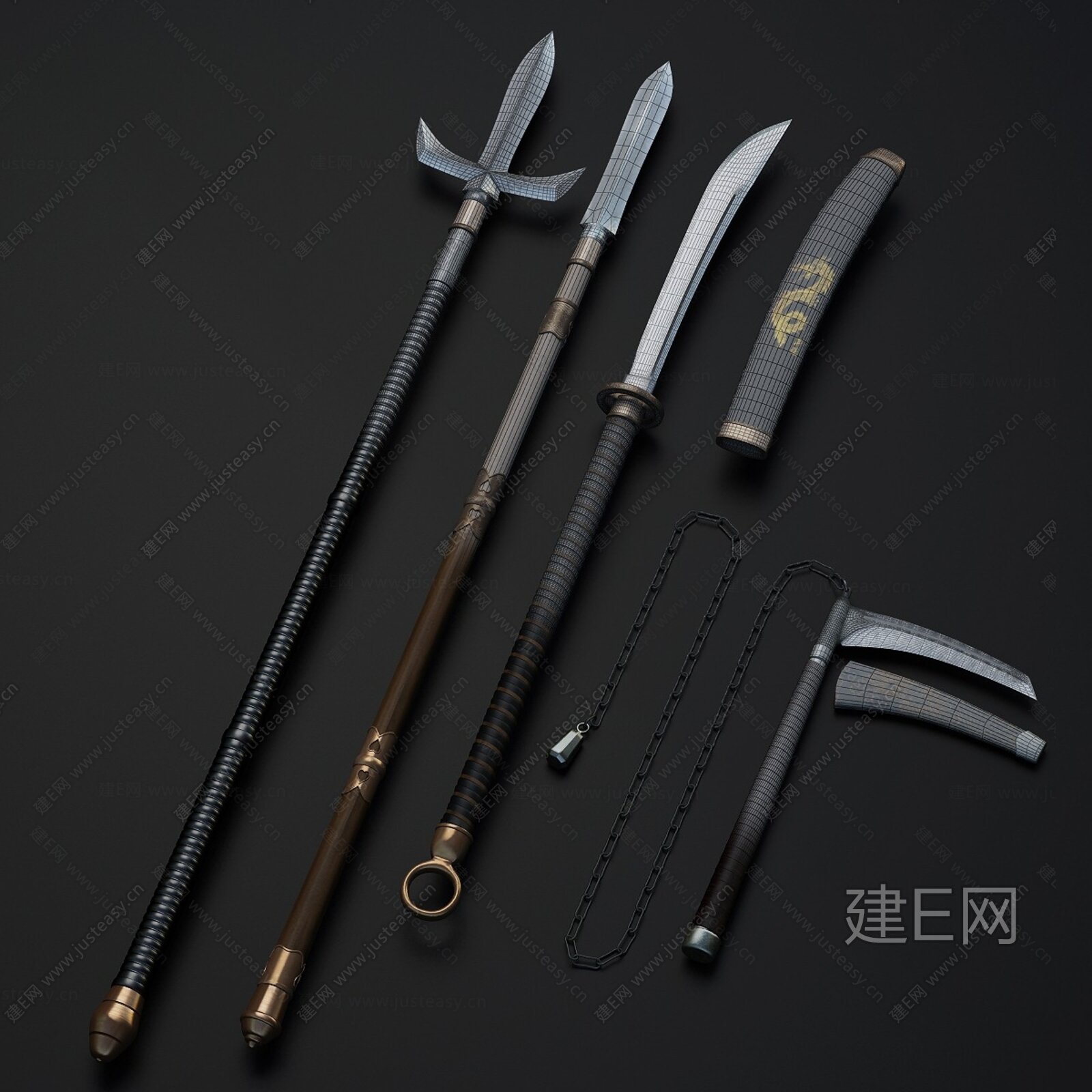 古代冷兵器3d模型下载