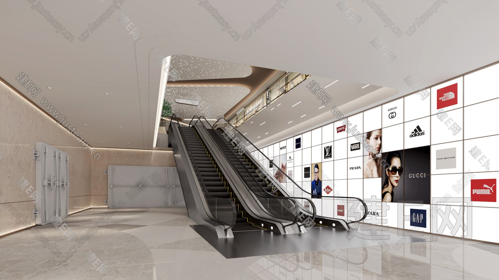 商场扶手电梯装修图片 – 设计本装修效果图