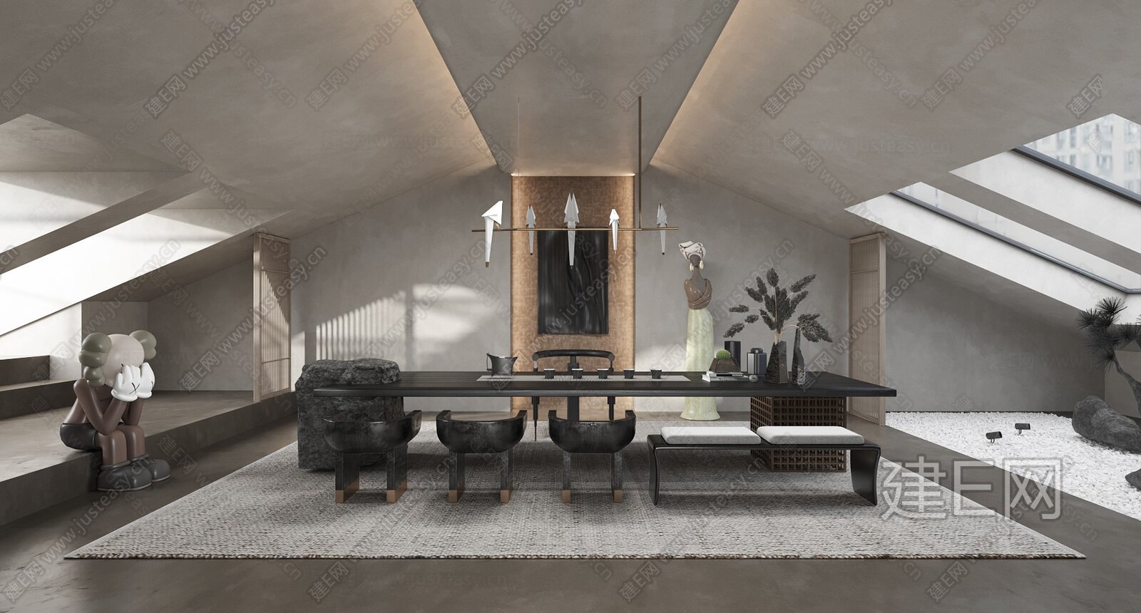 【侘寂风茶室3d模型】建E网_侘寂风茶室3d模型下载[ID:105532008]_打造3d侘寂风茶室模型免费下载平台