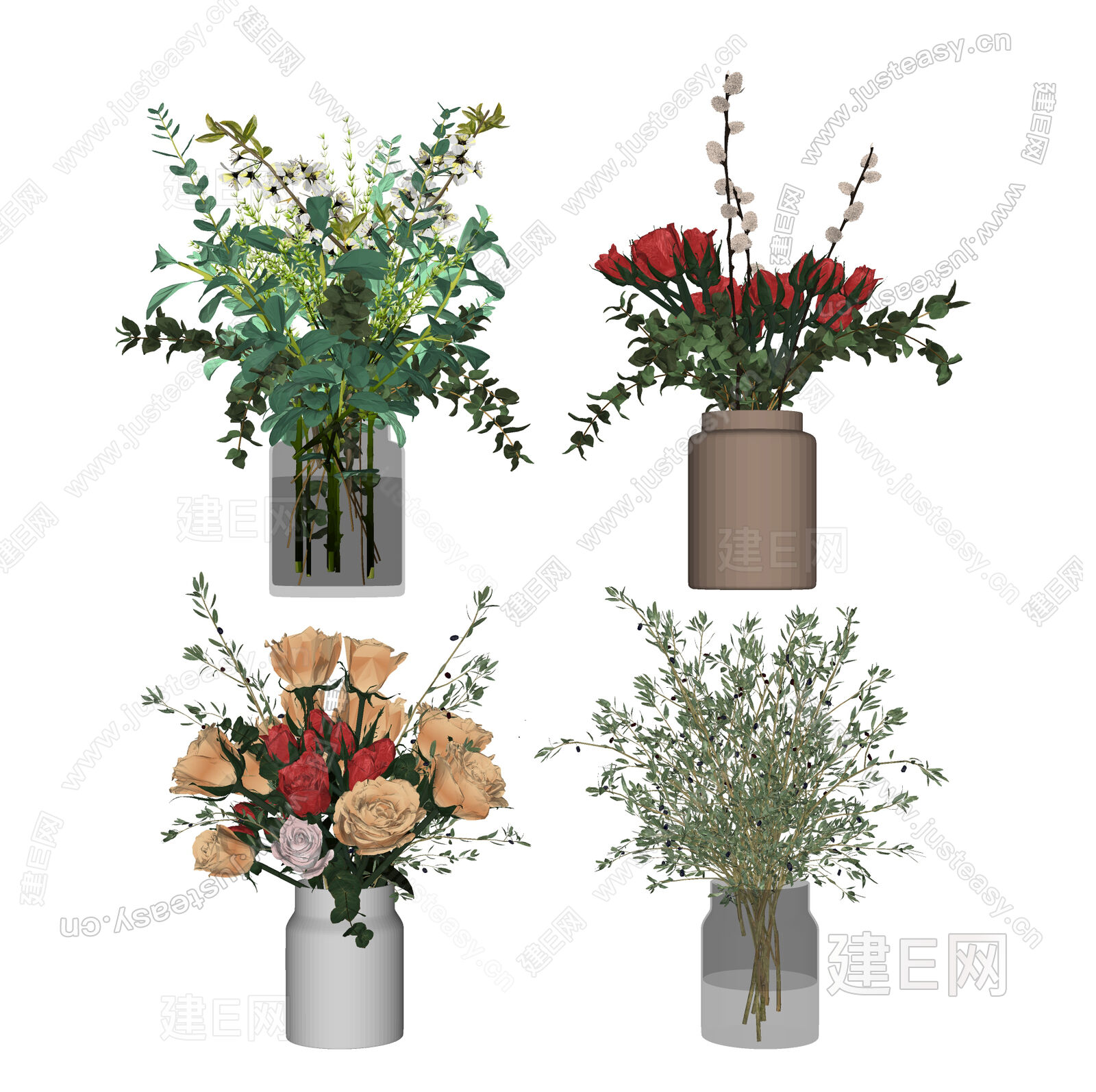 现代花瓶花艺 Sketchup模型 Sketchup模型库 建e室内设计网