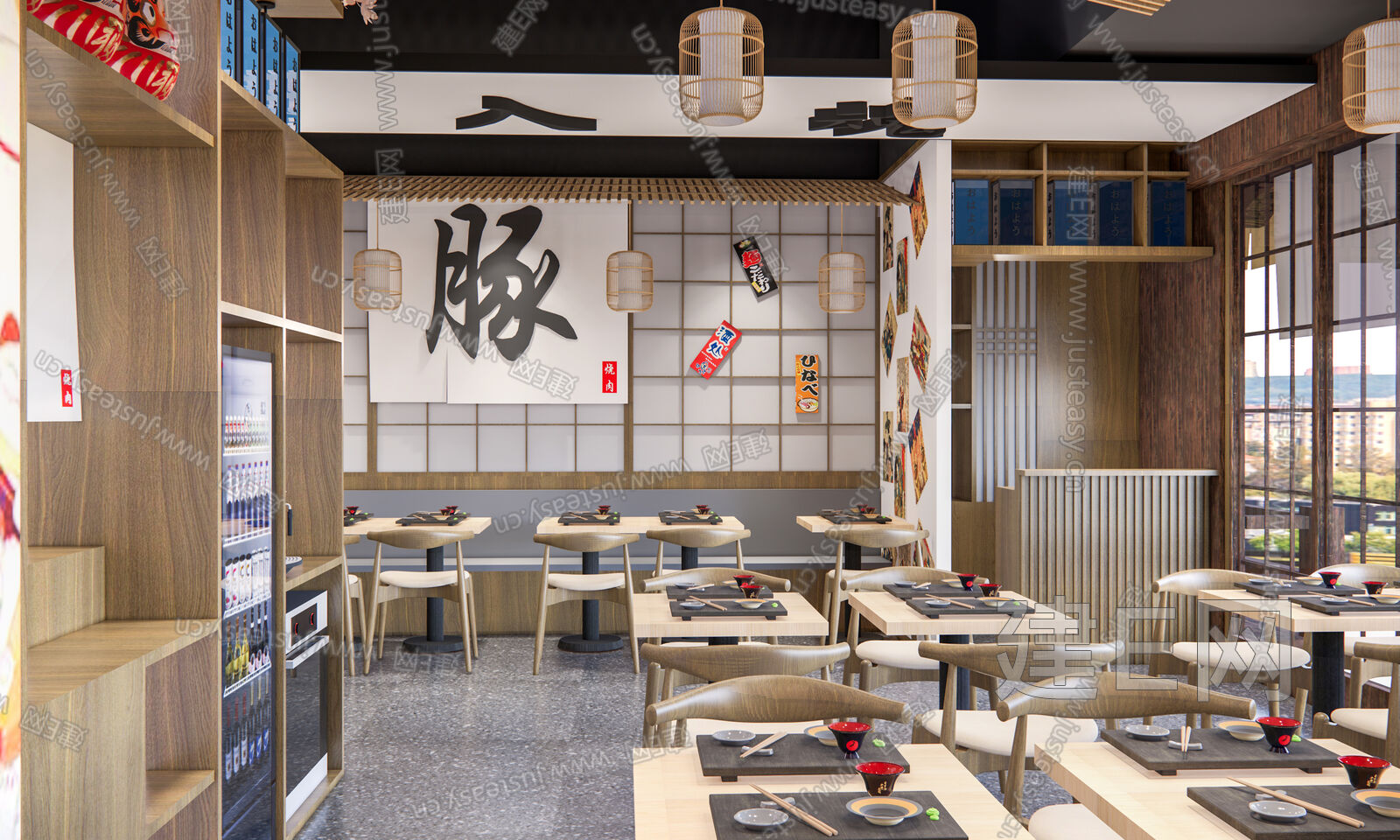 日式料理店-sketchup模型_sketchup模型库_建E室内设计网!