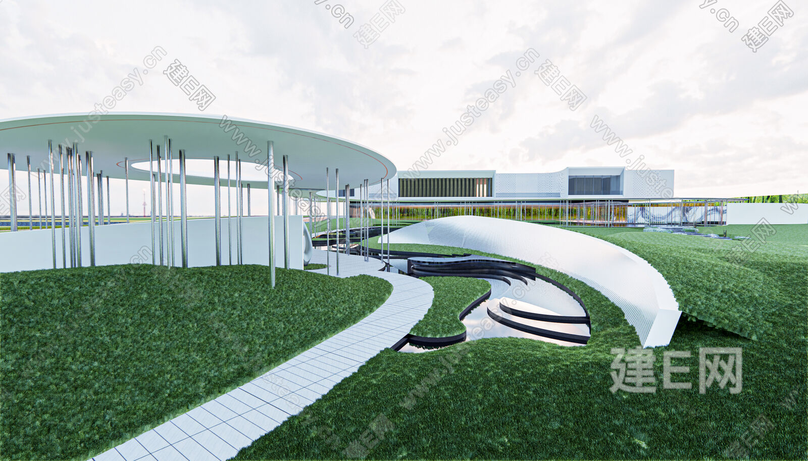 现代雕塑景观小品模型SU模型下载[ID:116606290]_建e网su模型
