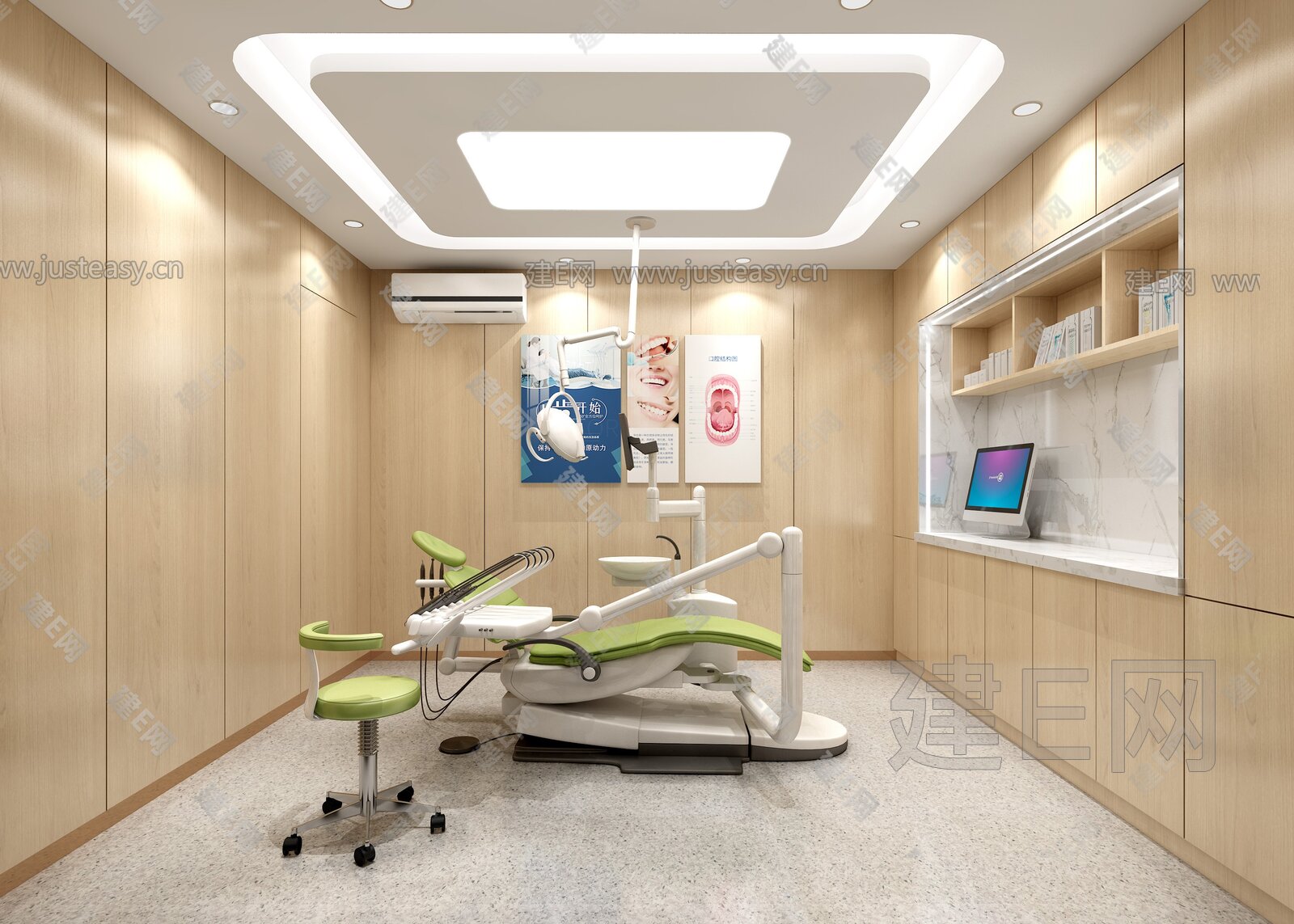 陕西牙科诊所设计赏析-口腔医院设计效果图_智野口腔空间设计-站酷ZCOOL