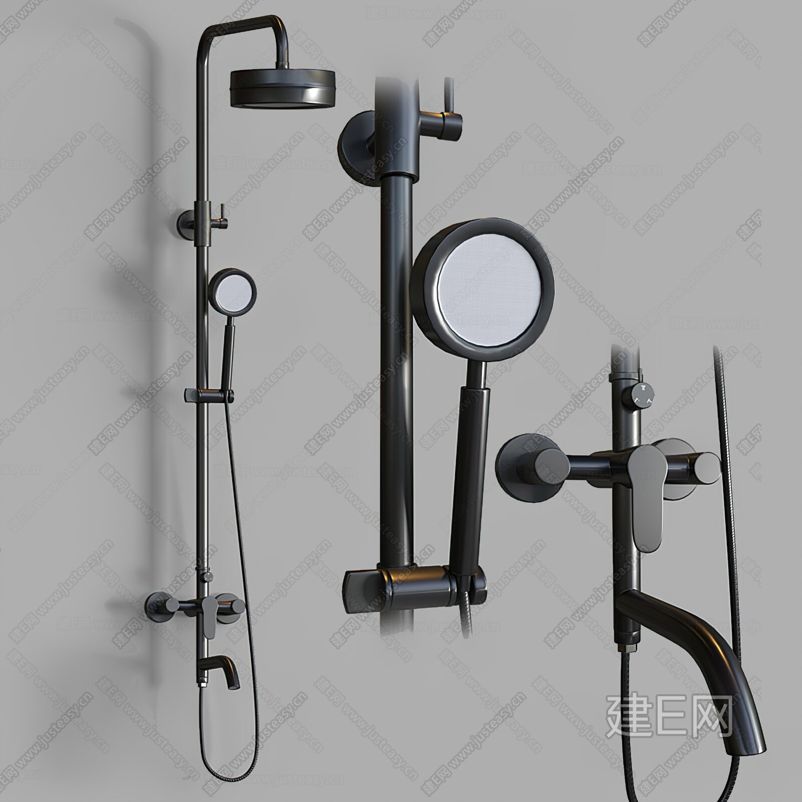 现代花洒3d模型下载