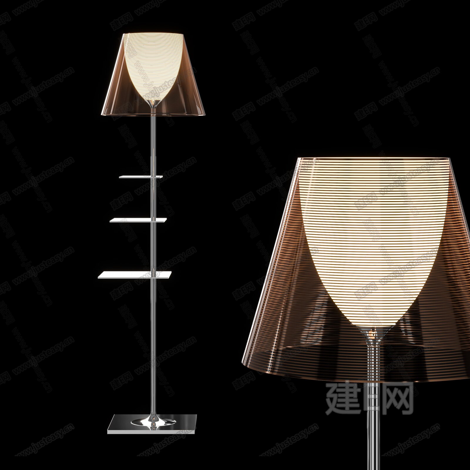 Flos 现代落地灯3d模型下载[ID:107104975]_建e网3d模型