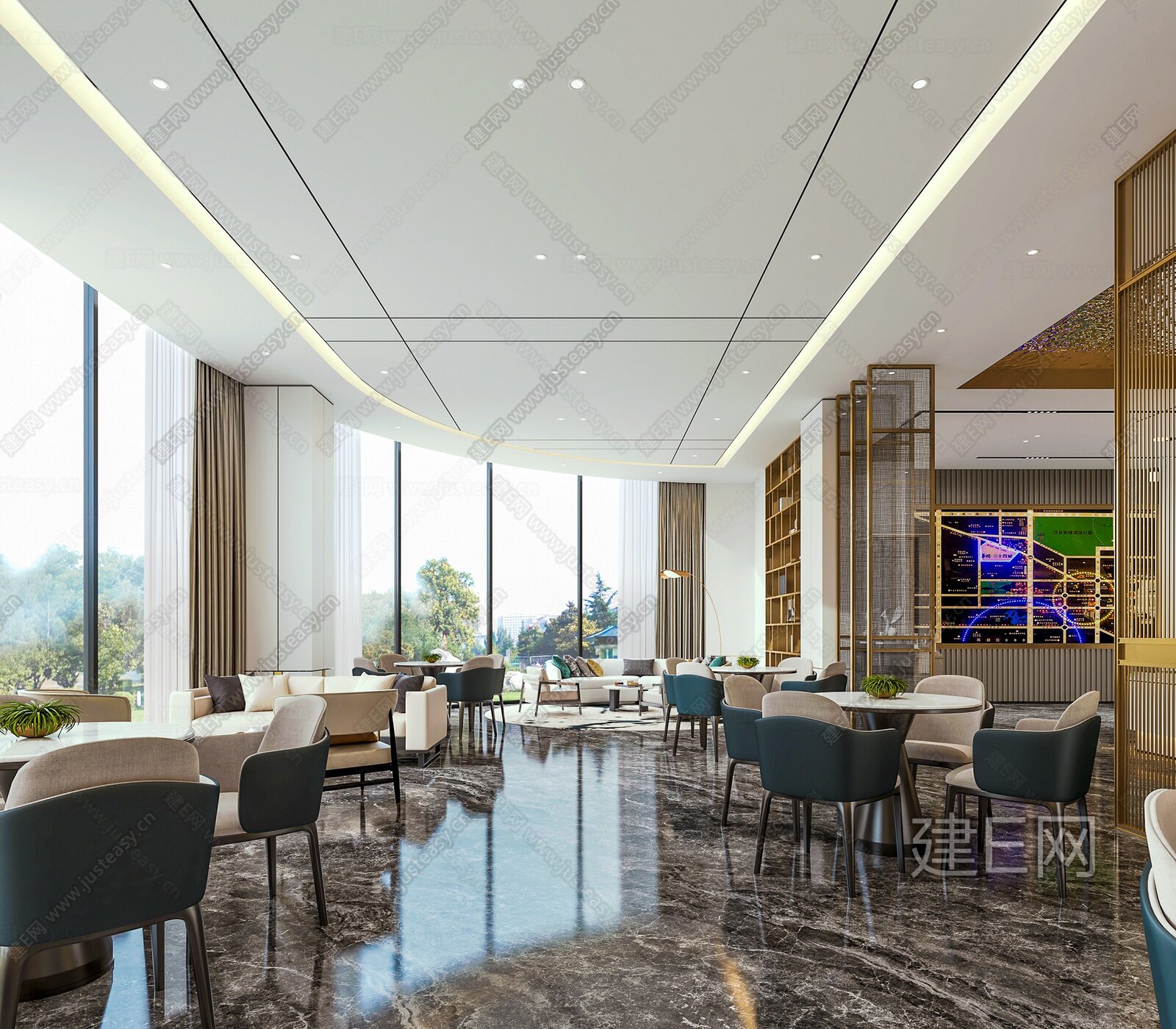 【现代售楼处洽谈区3d模型】建e网_现代售楼处洽谈区3d模型下载[ID:107825894]_打造3d现代售楼处洽谈区模型免费下载平台