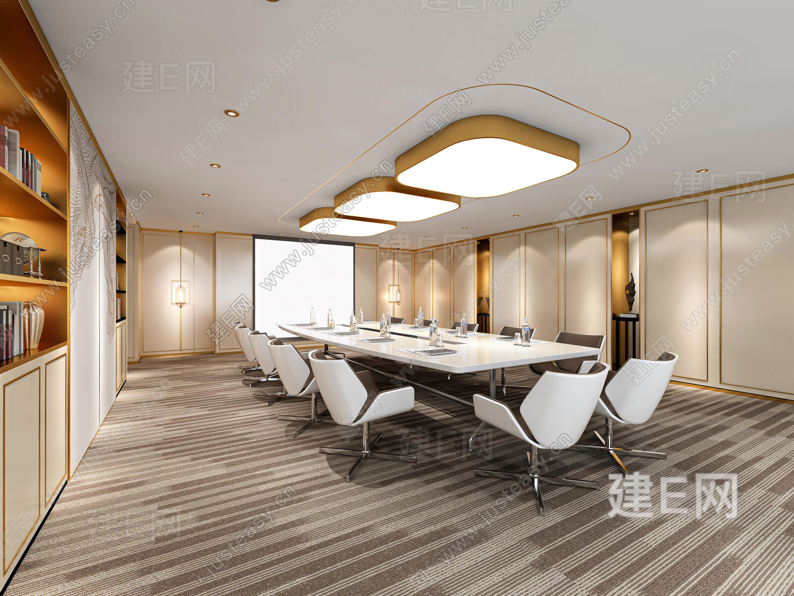 现代会议室模型SU模型下载[ID:109528363]_建e网su模型