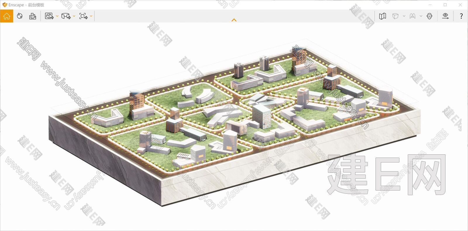 现代售楼部沙盘-sketchup模型_sketchup模型库_建E室内设计网!