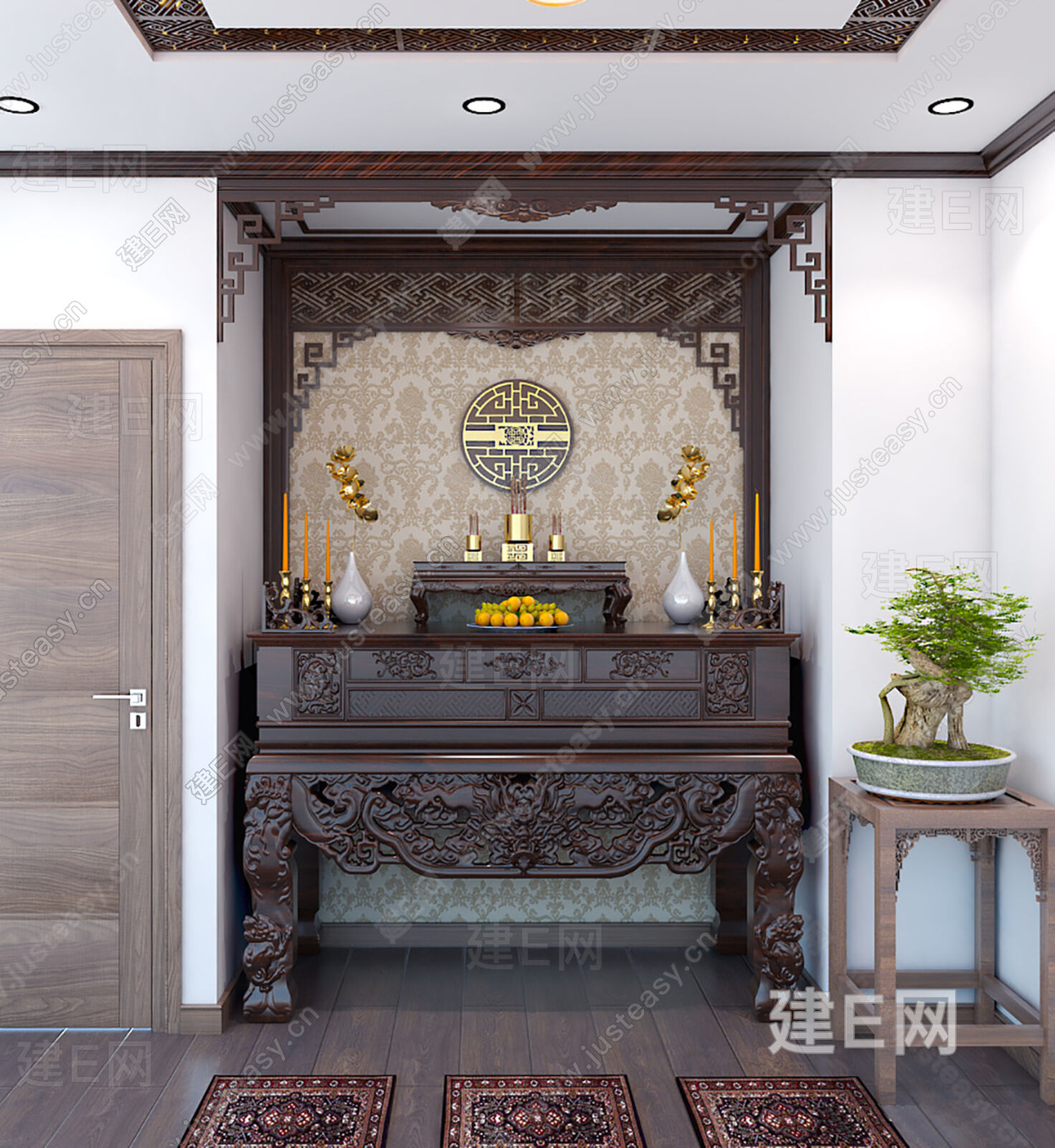 中式壁龛模型SU模型下载[ID:111363539]_建e网su模型