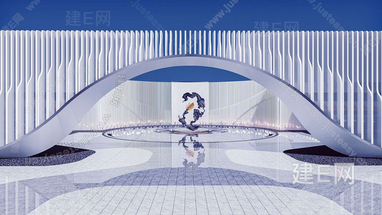 现代雕塑景观小品模型SU模型下载[ID:112149764]_建e网su模型