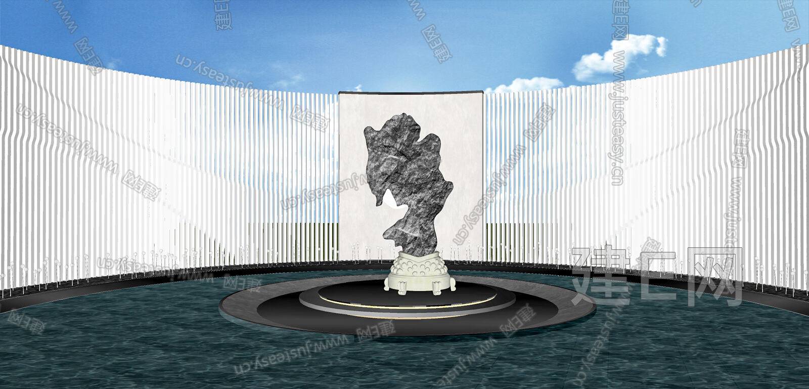 现代雕塑景观小品模型SU模型下载[ID:111887664]_建e网su模型