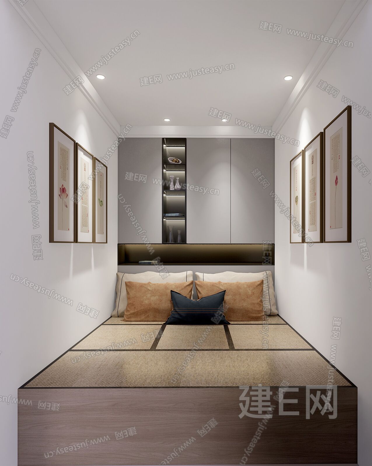 现代榻榻米卧室模型SU模型下载[ID:111822128]_建e网su模型
