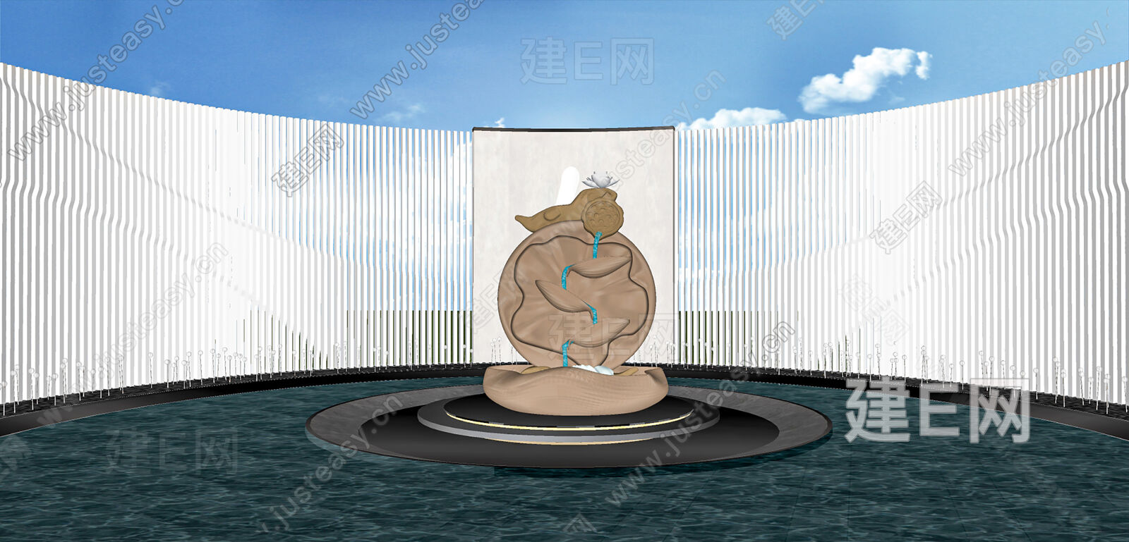 现代雕塑景观小品模型SU模型下载[ID:112215427]_建e网su模型