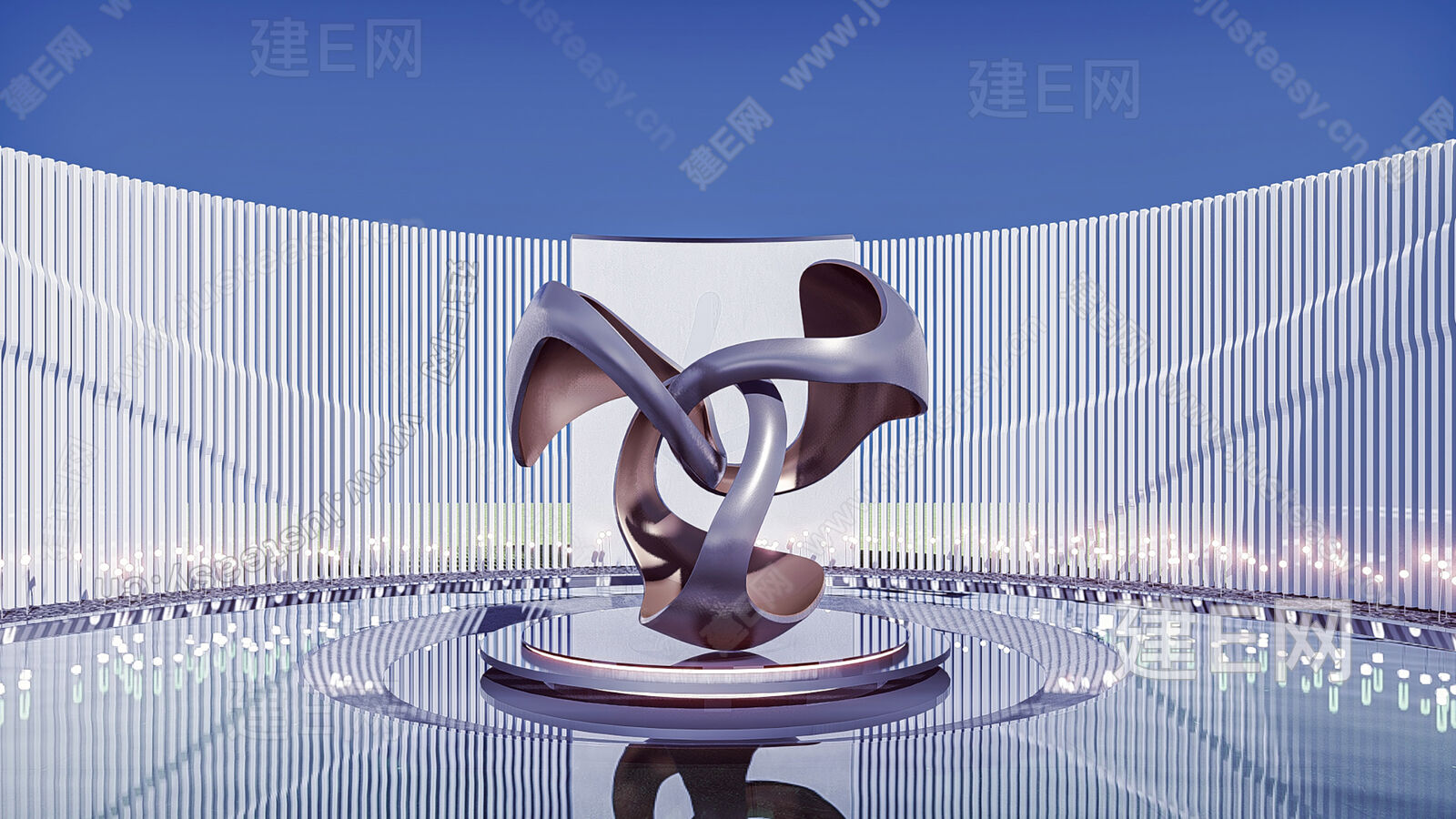 现代雕塑景观小品模型SU模型下载[ID:112412057]_建e网su模型