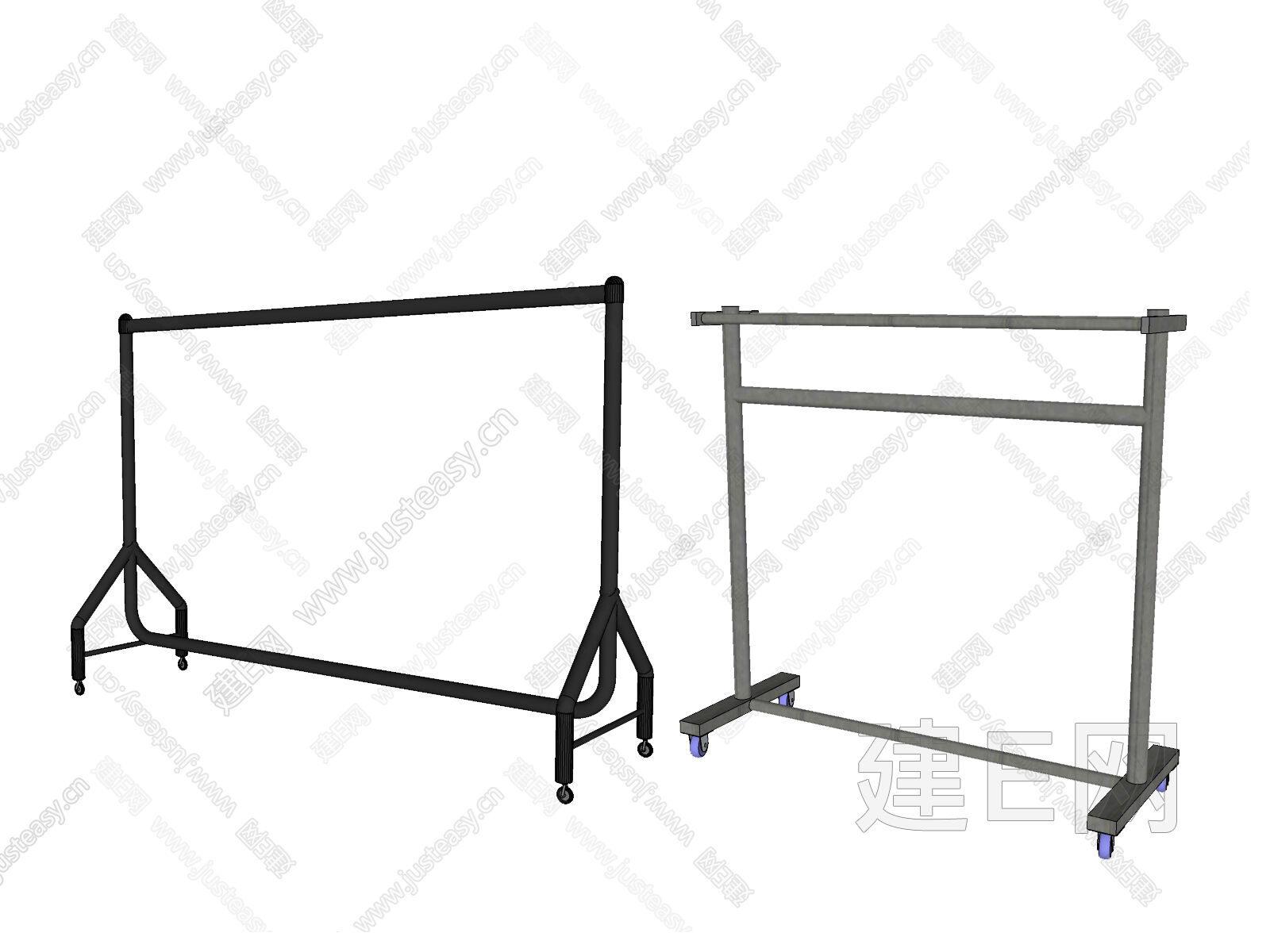 现代晾衣杆sketchup模型