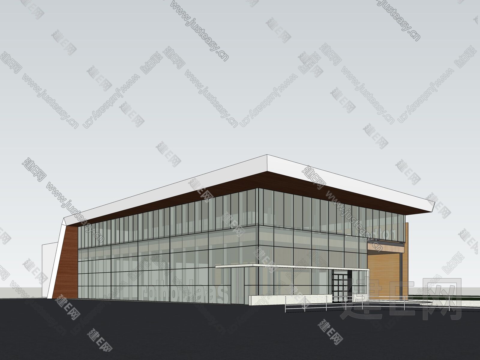 现代展览馆模型SU模型下载[ID:105596068]_建E室内设计网