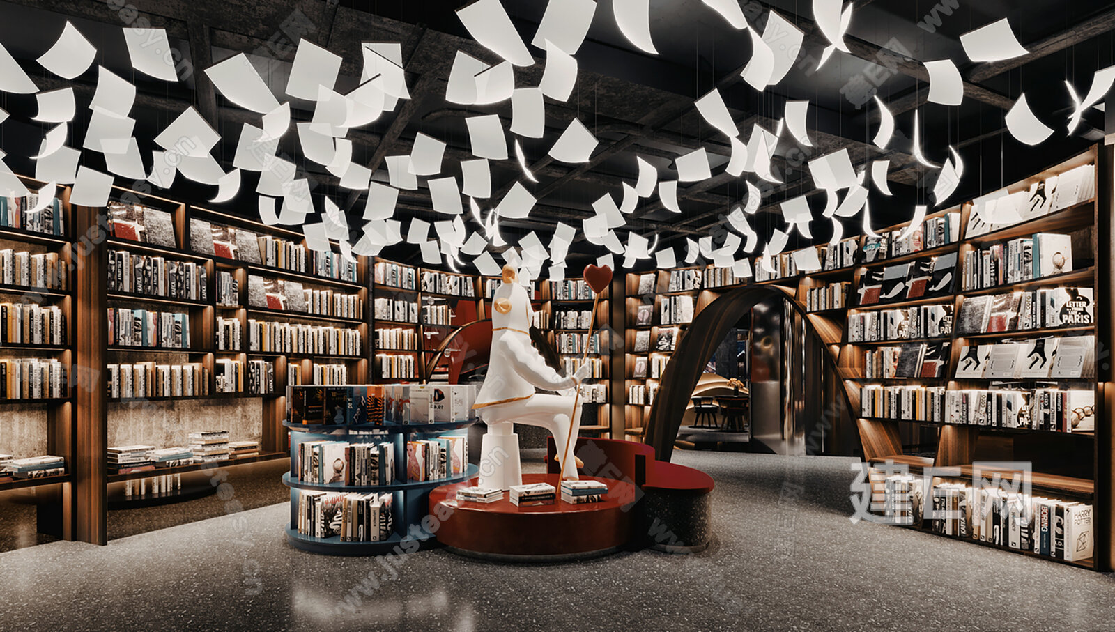 现代图书馆3d模型下载