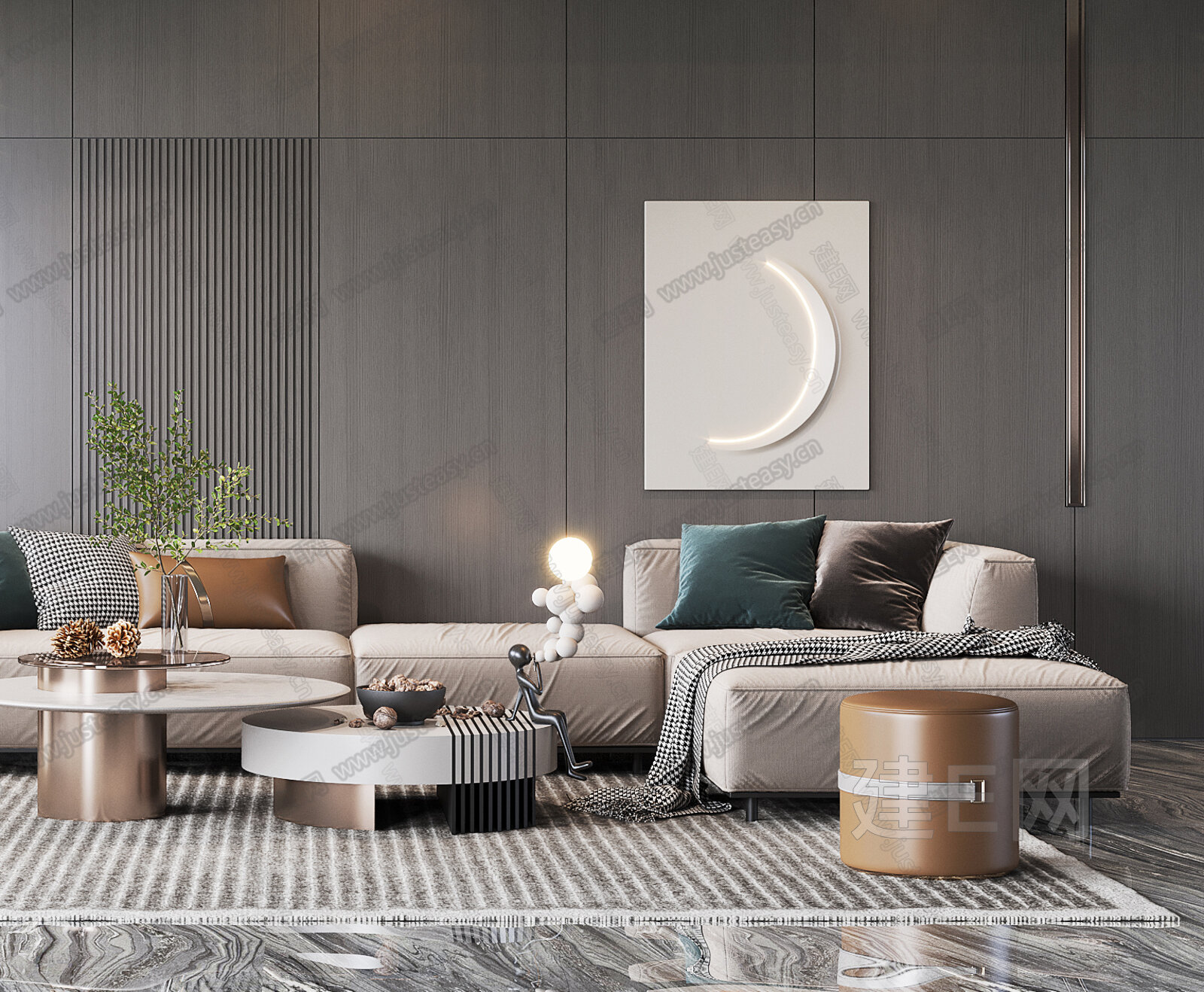 现代客厅3d模型