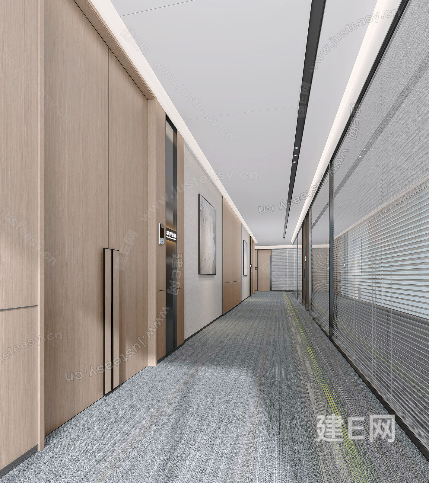 现代过道模型SU模型下载[ID:108020803]_建e网su模型