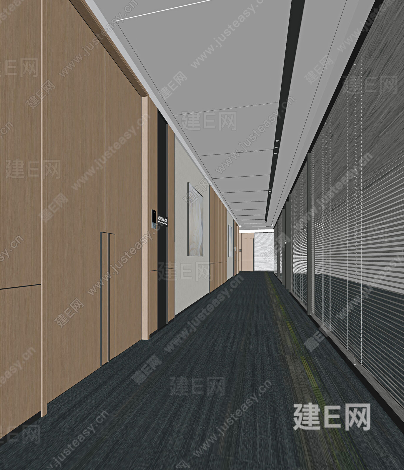 现代过道模型SU模型下载[ID:108020803]_建e网su模型