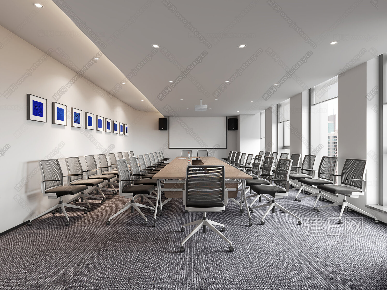 现代会议室3d模型下载[ID:106974597]_建e网3d模型