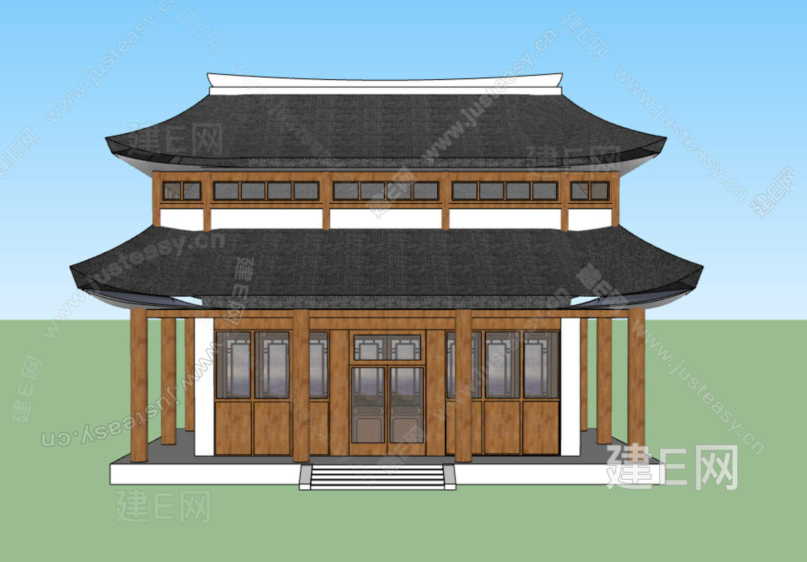 中式阁楼-sketchup模型_sketchup模型库_建E室内设计网!