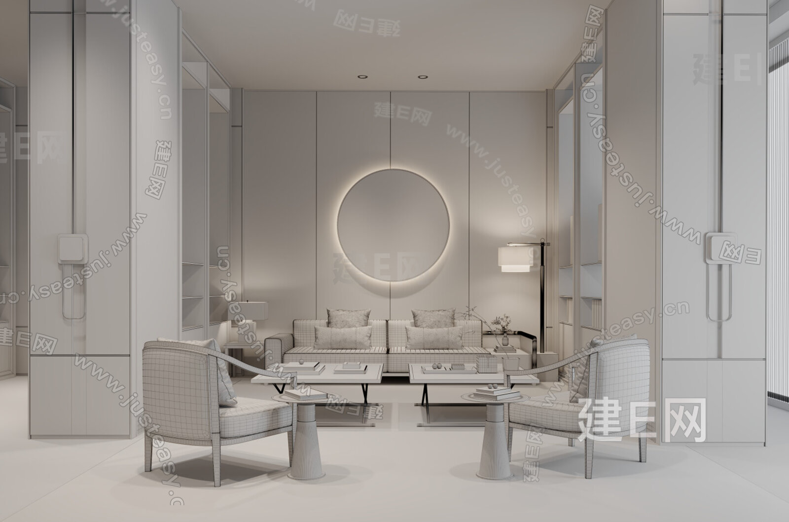【新中式售楼处洽谈区3d模型】建e网_新中式售楼处洽谈区3d模型下载[ID:102911277]_打造3d新中式售楼处洽谈区模型免费下载平台