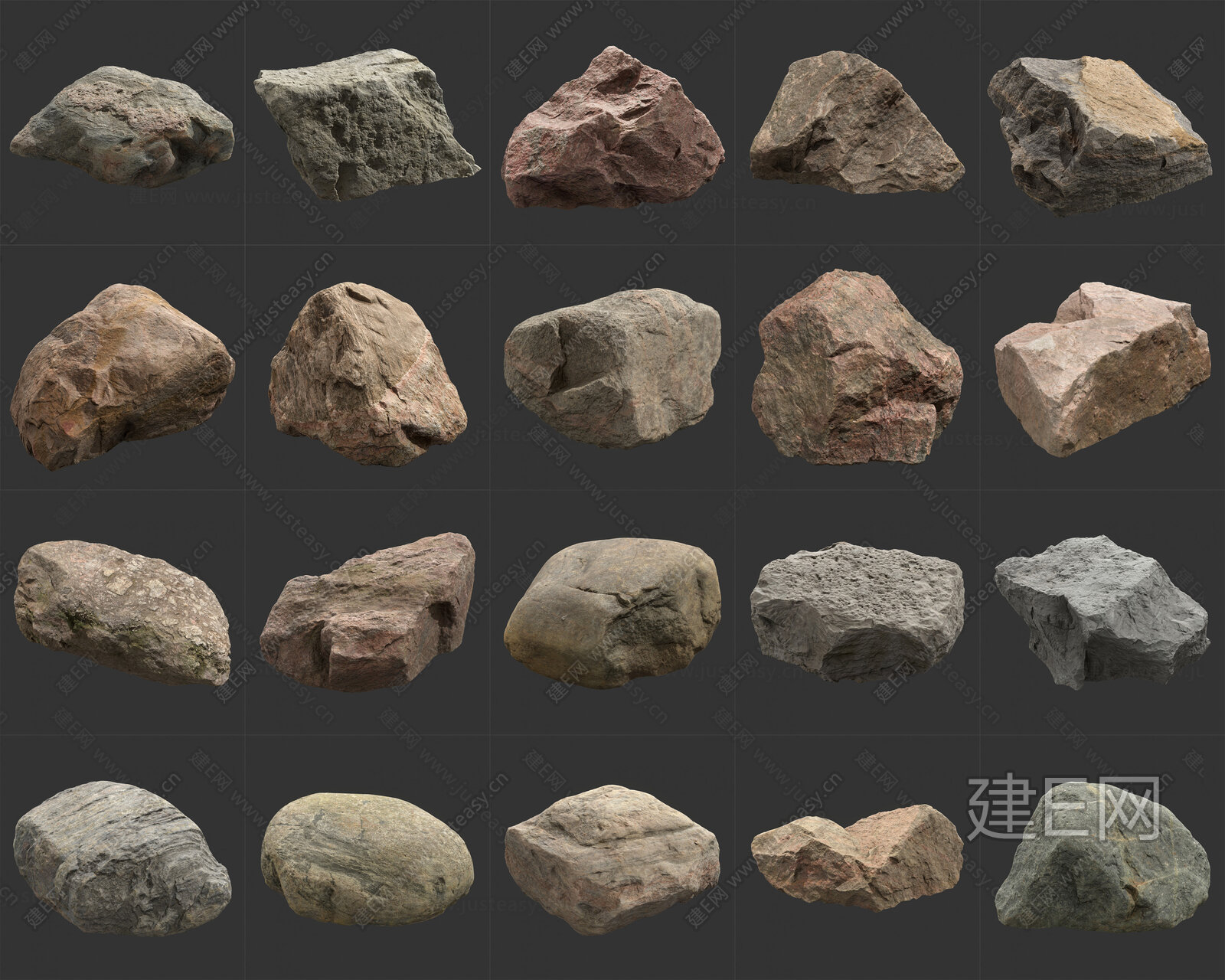 现代石头3d模型下载