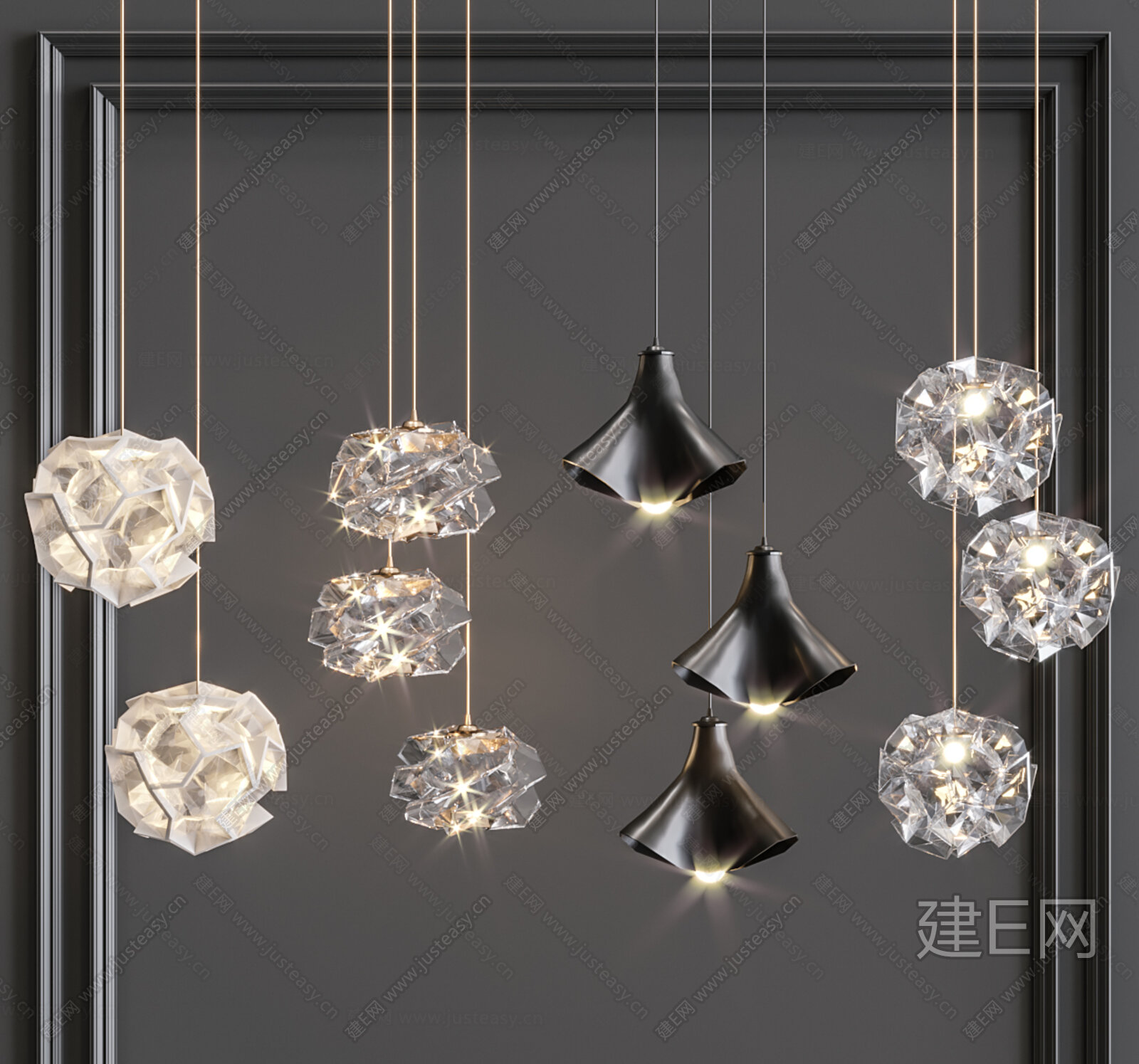 现代吊灯3d模型下载