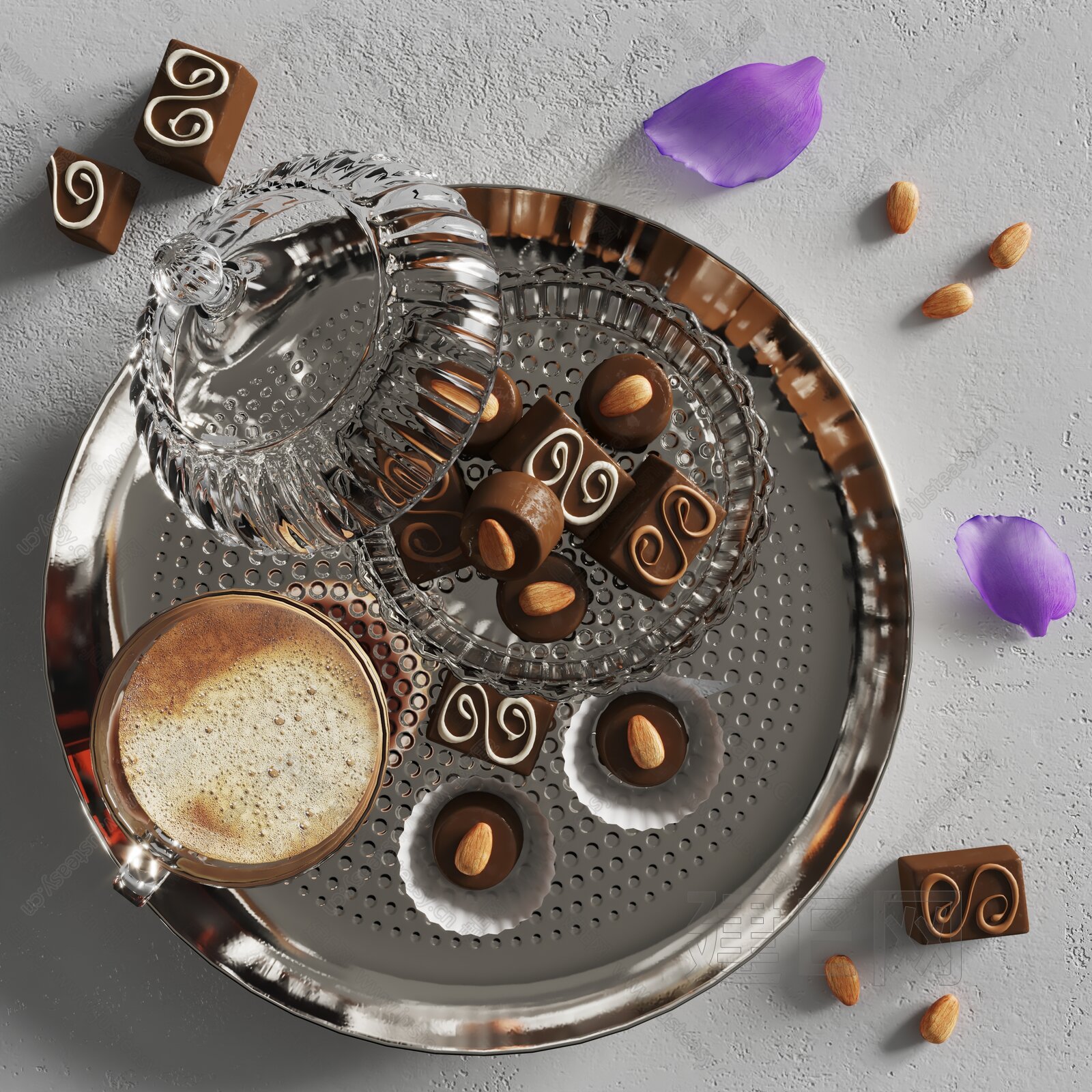 Zara home 现代巧克力食物摆件3d模型