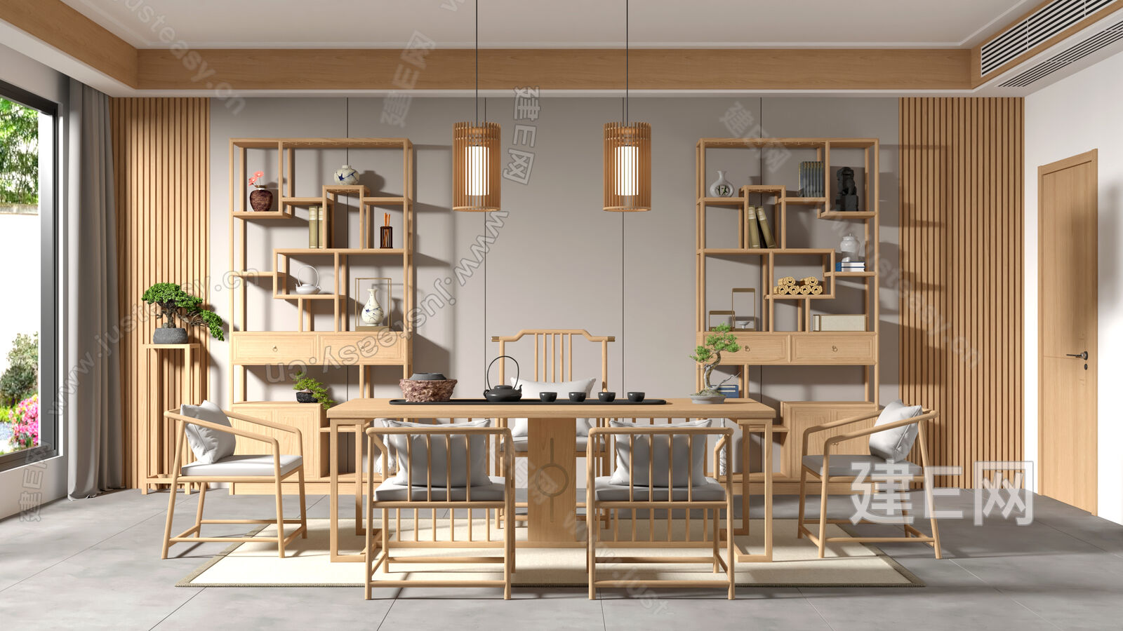 新中式茶室sketchup模型