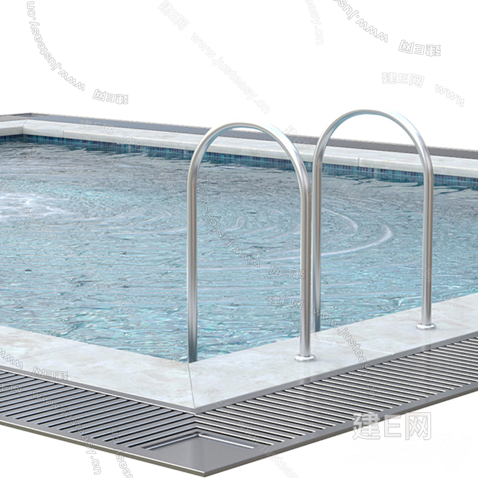 现代游泳池3d模型