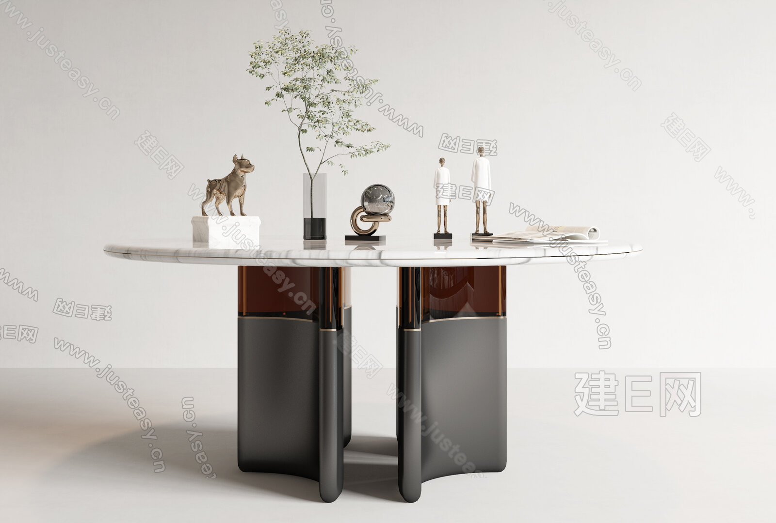 现代餐桌组合3d模型