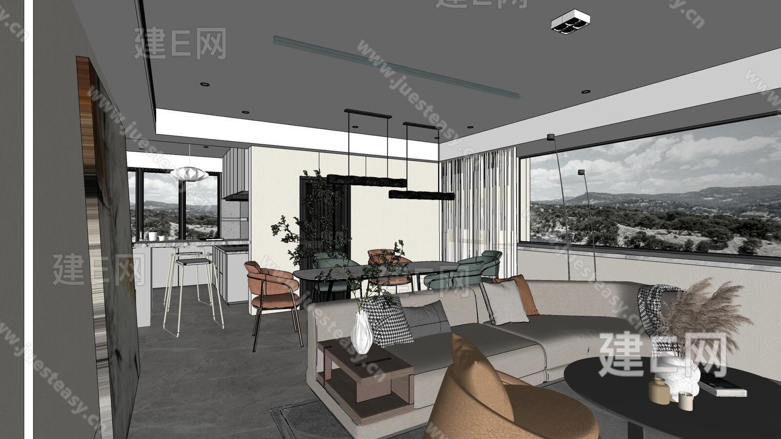 现代家装模型SU模型下载[ID:113853539]_建e网su模型